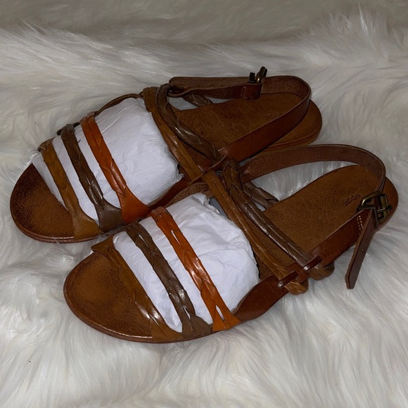 Ecote Shoes - Ecote Brown and Orange Strappy Sandals